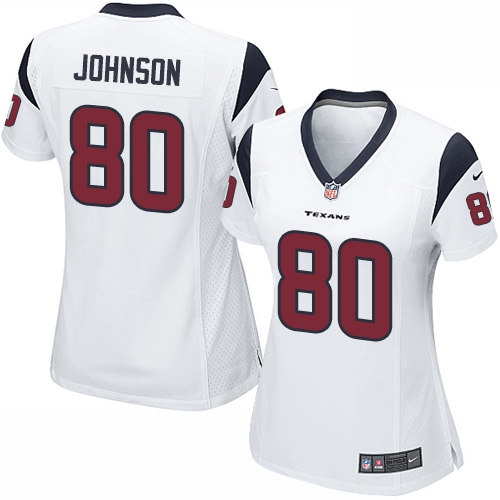 Women's Game Andre Johnson Nike Jersey White Road - #80 NFL Houston Texans